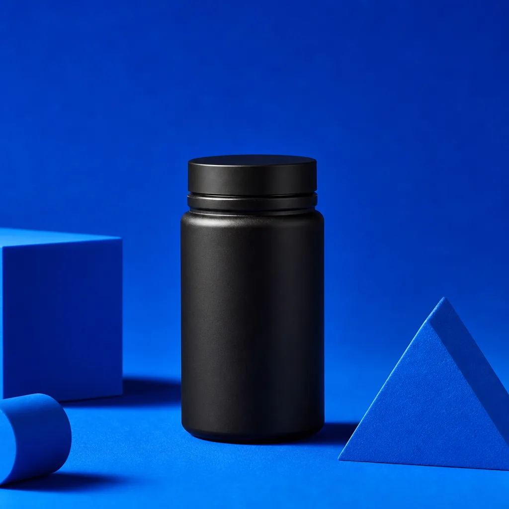 Product on cobalt background