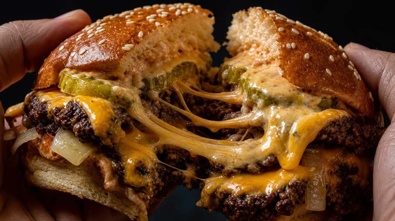 Smash burger close-up