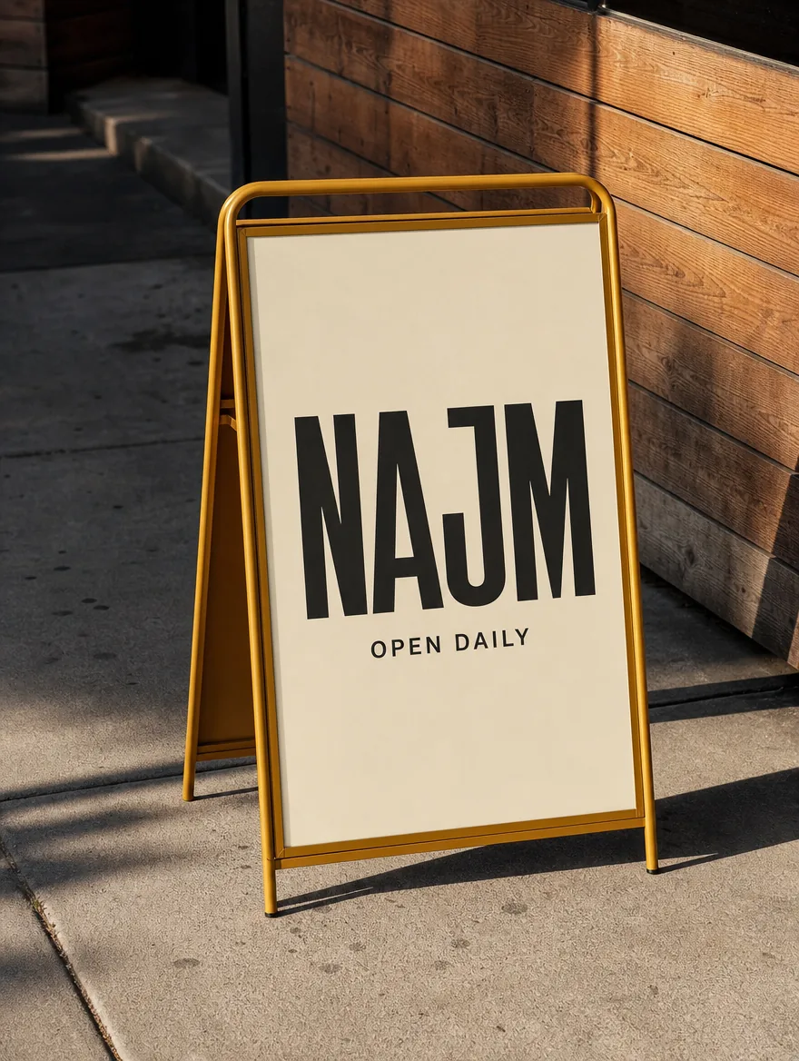 Najm sidewalk sign