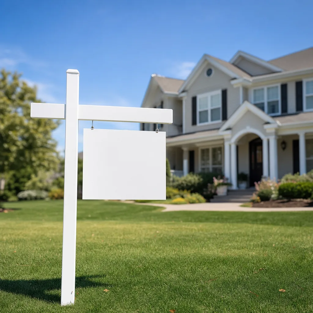 Sign on a lawn